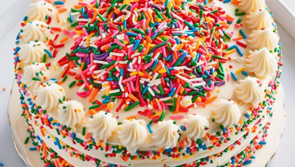 a cake with sprinkles
